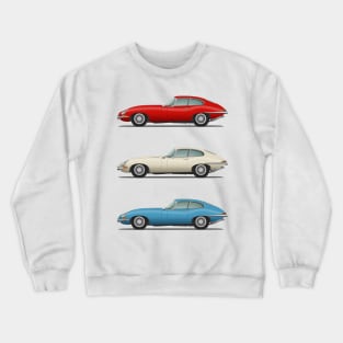 Jaguar E Type Fixed Head Coupe Red White And Blue Crewneck Sweatshirt